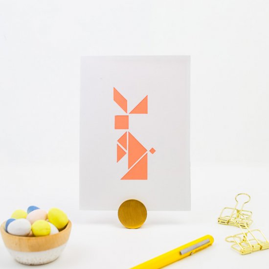 Diy tangram easter bunny card