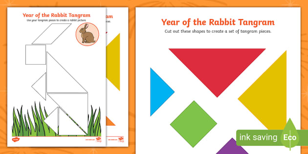 Year of the rabbit tangram activity teacher made