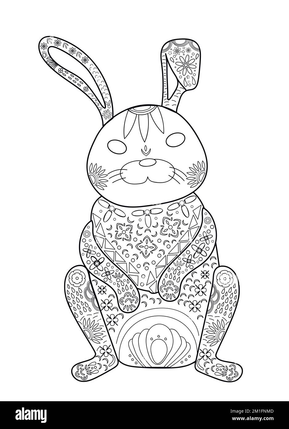 Line art rabbit hi