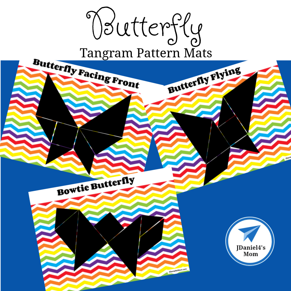 Butterfly tangram pattern mats