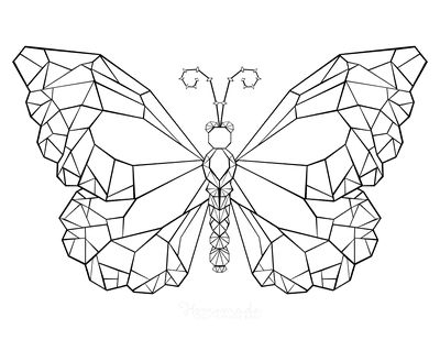 Free butterfly coloring pages for kids adults butterfly coloring page geometric coloring pages butterfly drawing outline