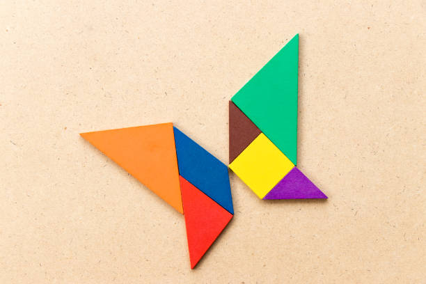 Tangram butterfly stock photos pictures royalty