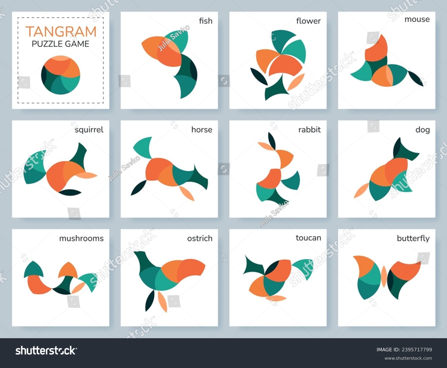 Tangram butterfly over royalty