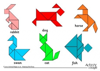 Tangram pattern chair