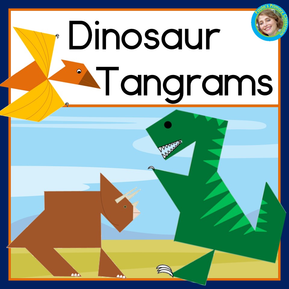 Dinosaurs tangram puzzles printable d shapes math center tangrams made by teachers