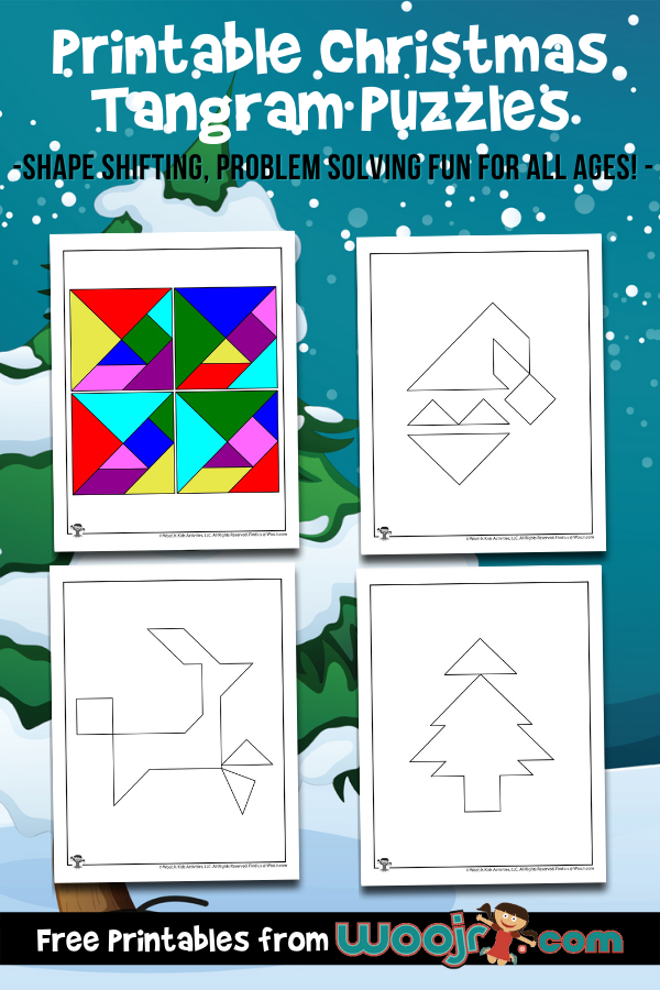 Printable christmas tangram puzzles woo jr kids activities childrens publishing