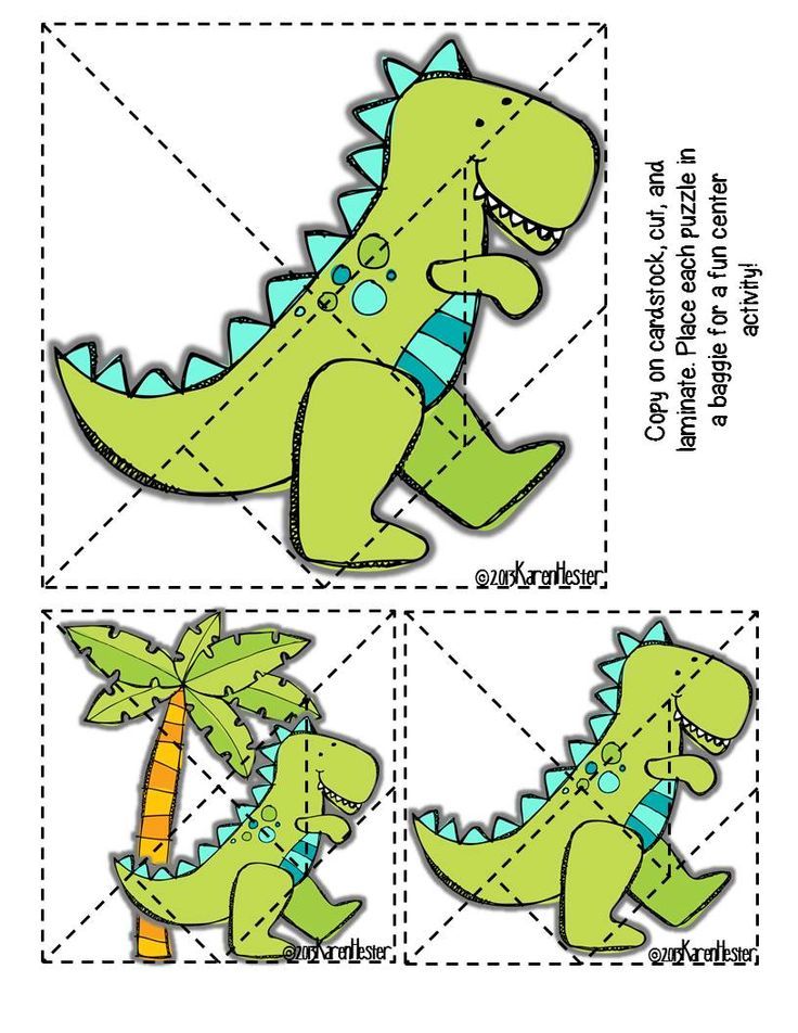 Freetangram puzzles dino