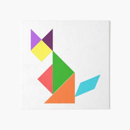 Tangram fox art board print by jerome marquant