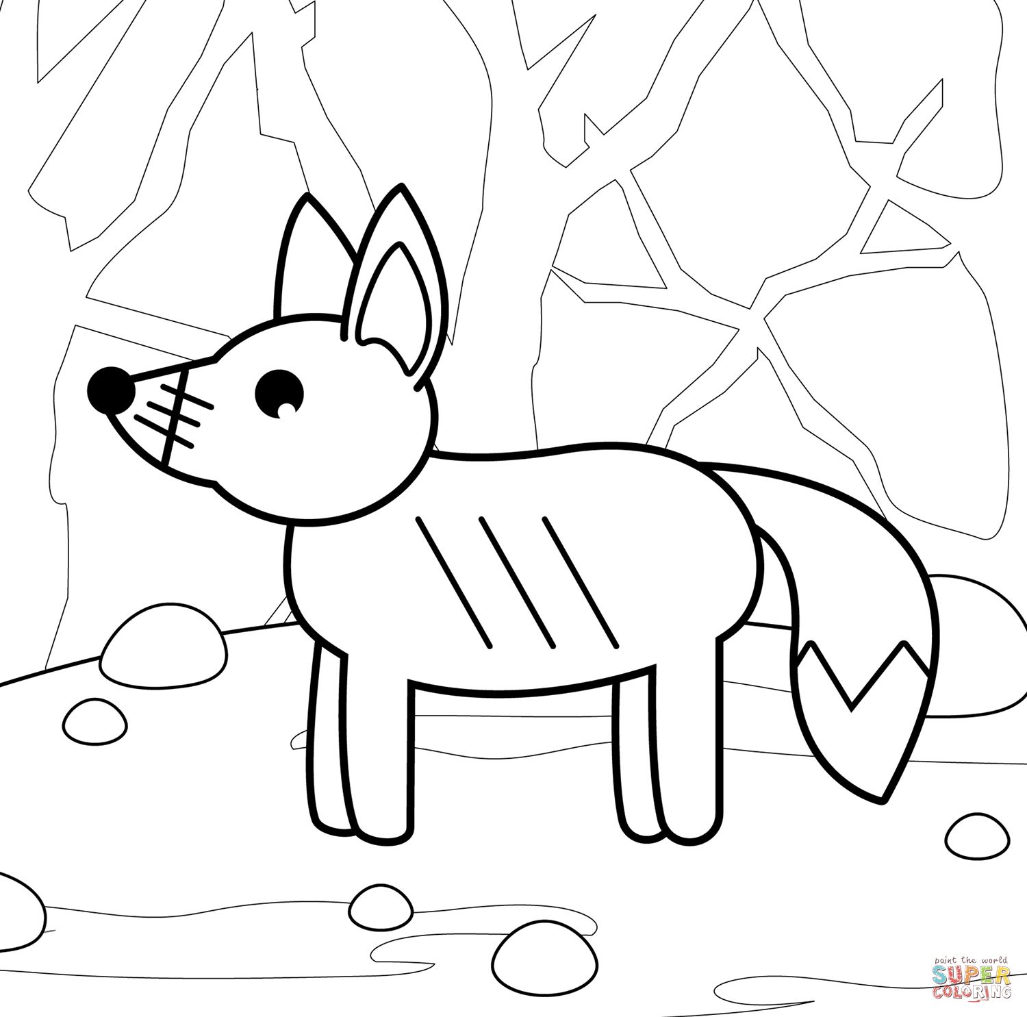 Fox coloring page free printable coloring pages