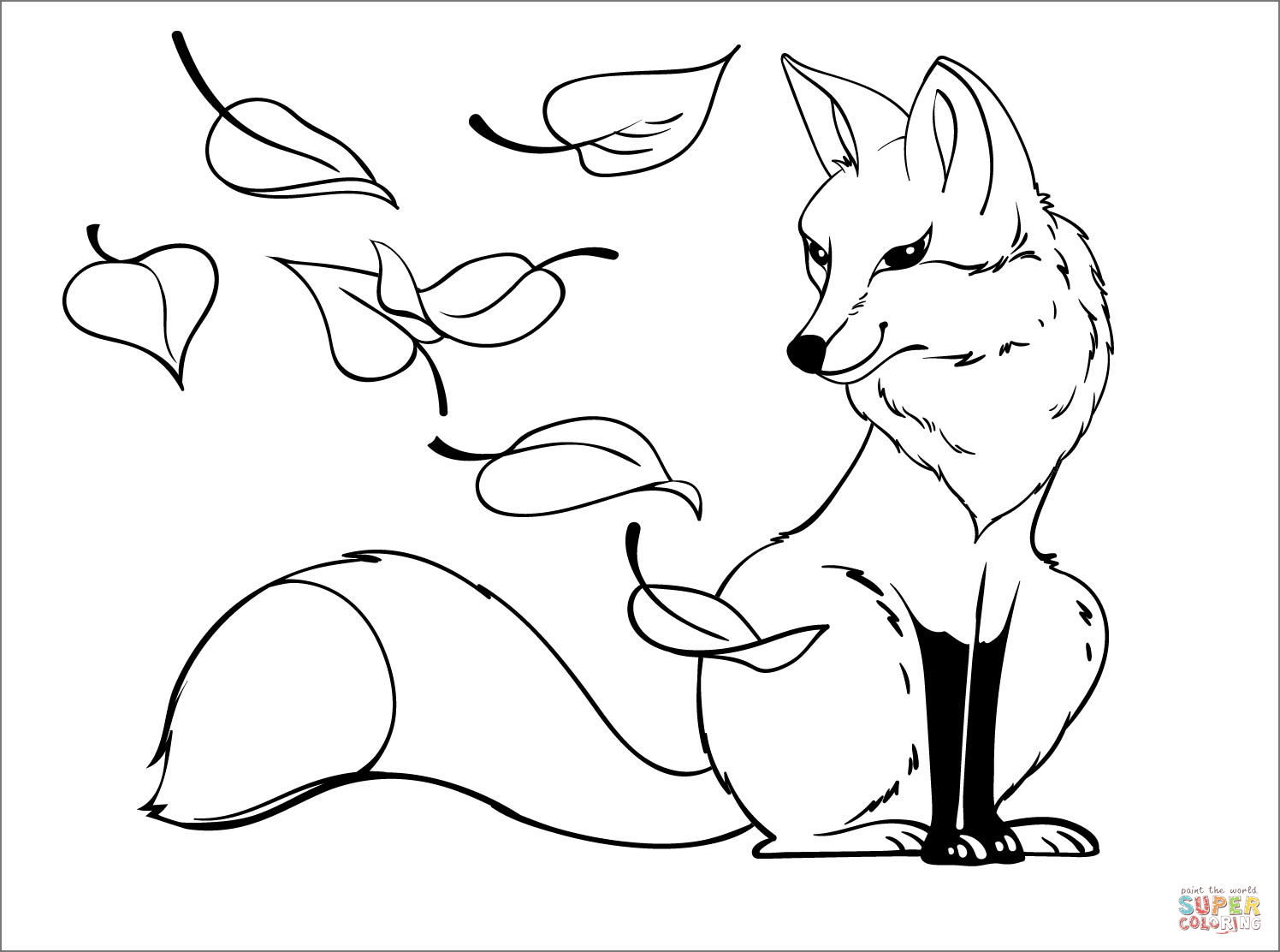 Red fox coloring page free printable coloring pages