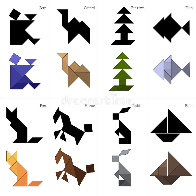 Different tangram stock illustrations â different tangram stock illustrations vectors clipart