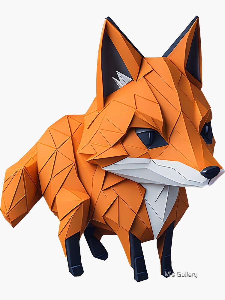 Tangram fox sticker for sale by ms gallery