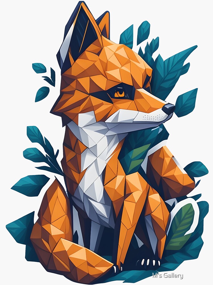 Tangram fox sticker for sale by ms gallery