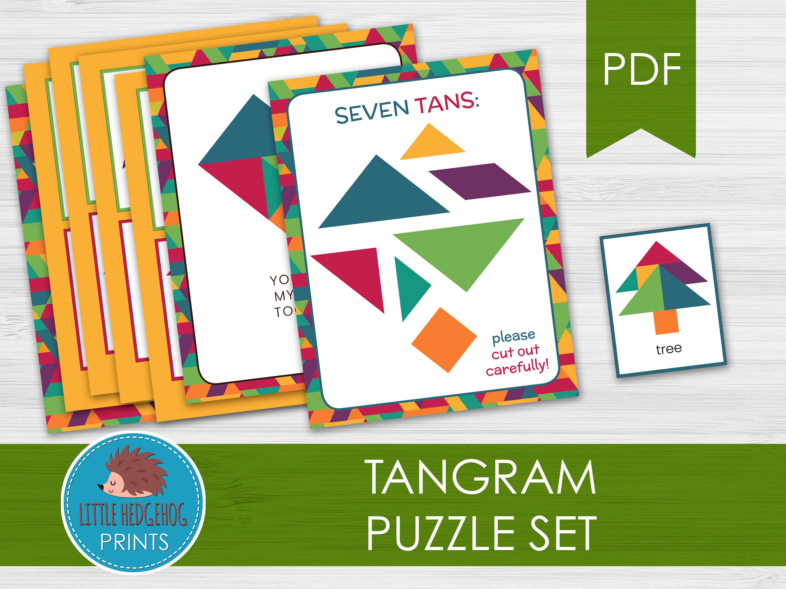 Tangram puzzle set montessori