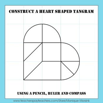 Tangram construction â how to construct a heart shaped tangram tangram patterns heart shapes tangram