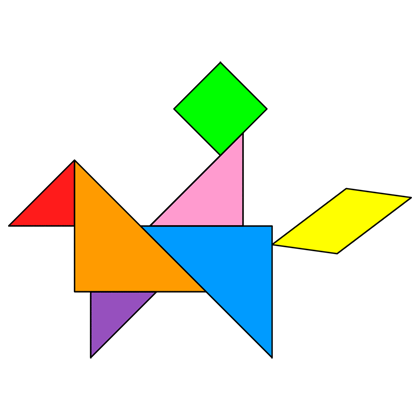 Tangram horse rider