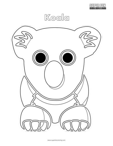 Cartoon koala coloring page