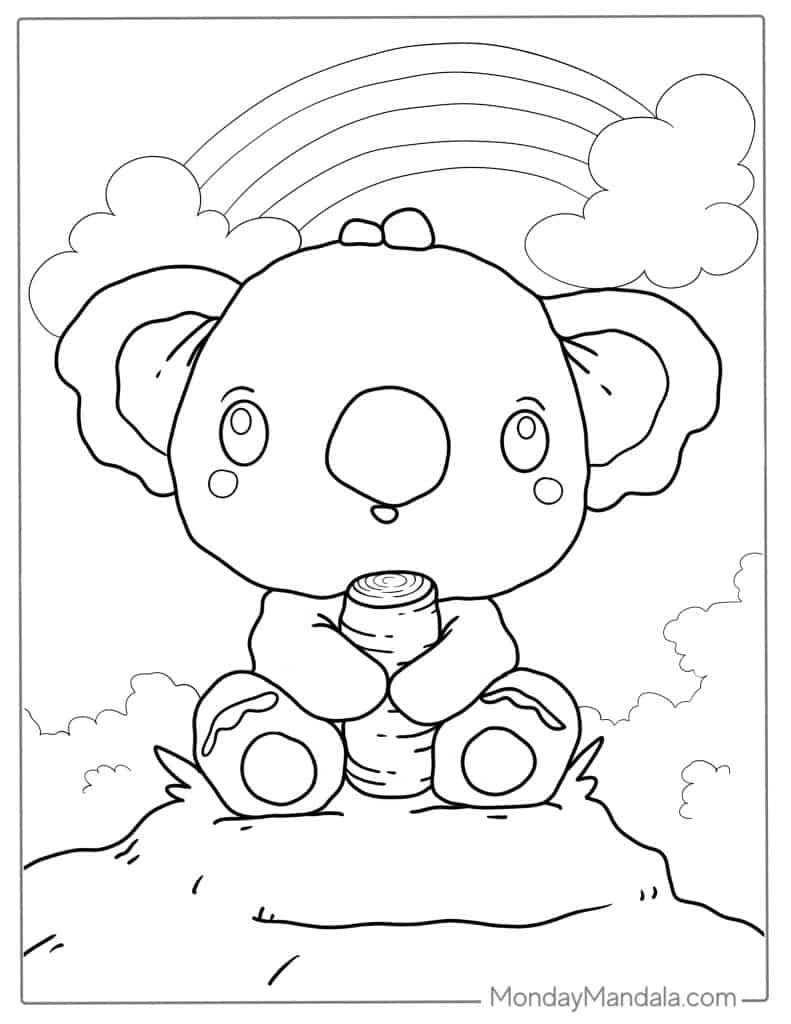 Koala coloring pages free pdf printables