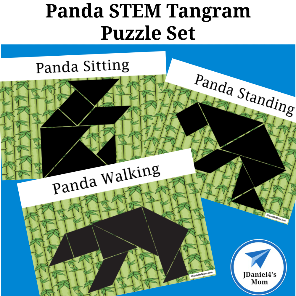 Panda stem tangram puzzle set