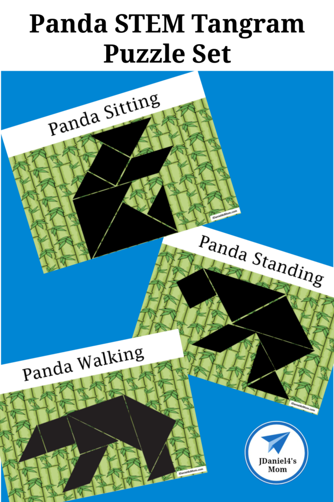 Panda stem tangram puzzle set