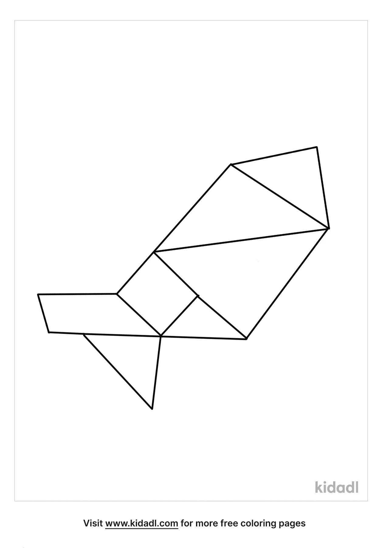 Free tangram animal coloring page coloring page printables