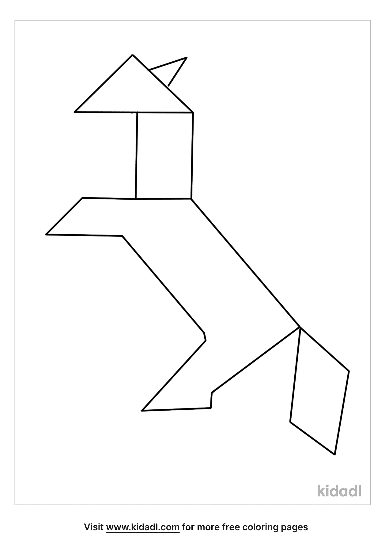 Free tangram animal coloring page coloring page printables