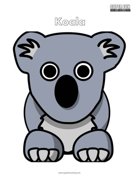 Cartoon koala coloring page