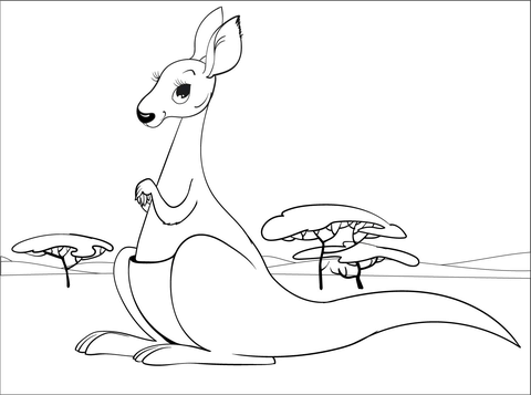 Kangaroo coloring page free printable coloring pages