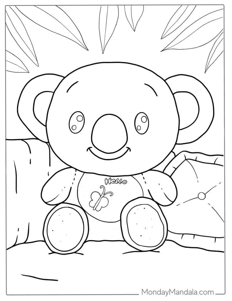 Koala coloring pages free pdf printables