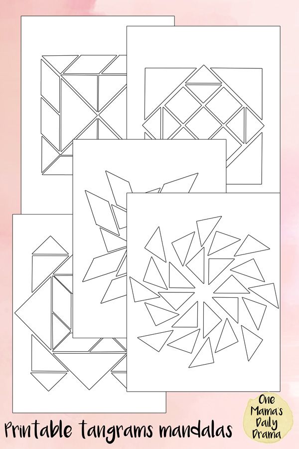 Tangrams mandala puzzles printable matching coloring activity pages tangram patterns mandalas for kids tangram