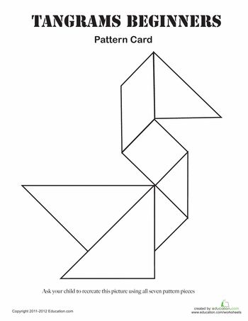 Easy tangrams puzzle worksheet education tangram tangram patterns education