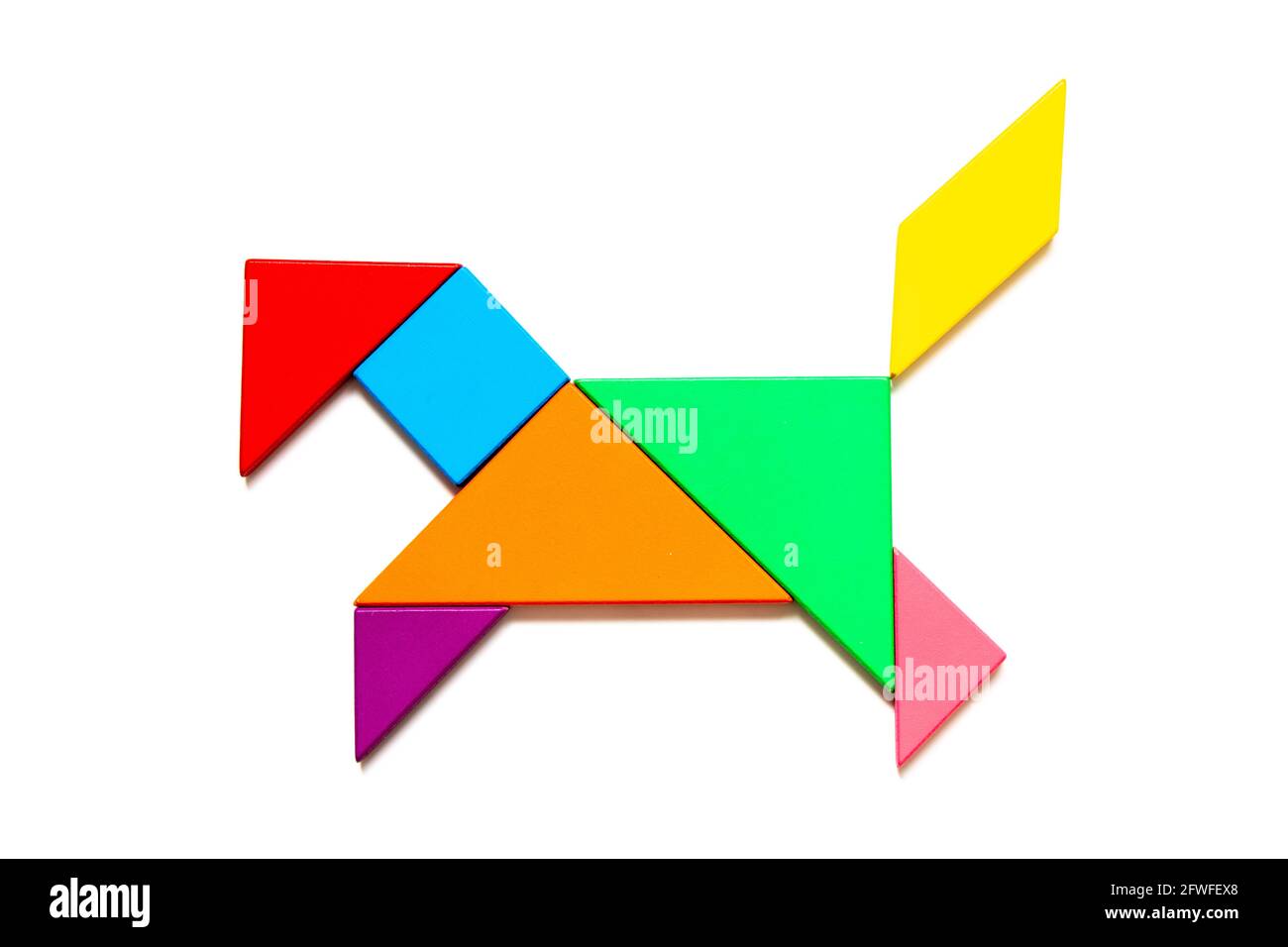 Tangram child cut out stock images pictures