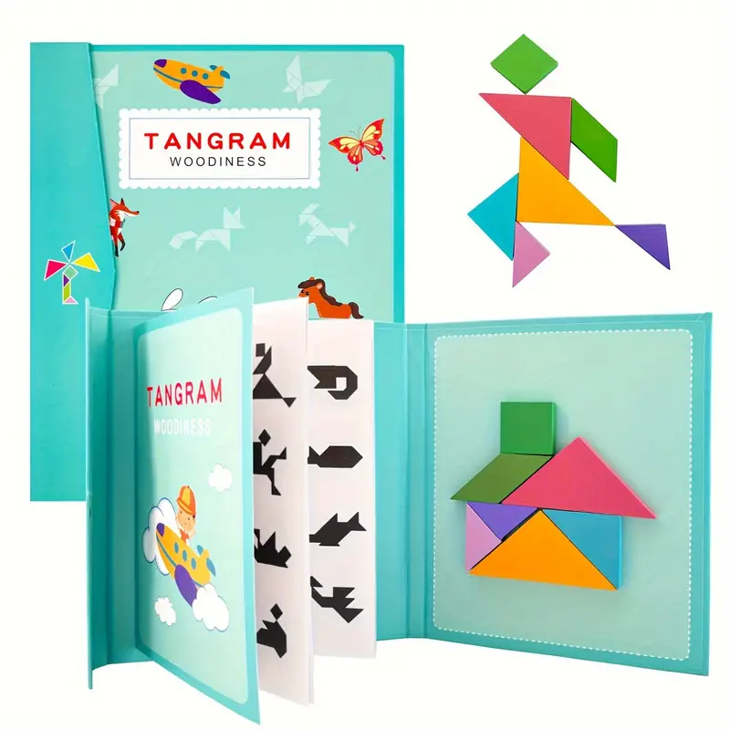 Magnetic d puzzle geometric shapes tangram jigsaw