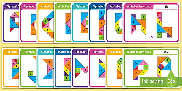 Alphabet beginner tangram printable instructions