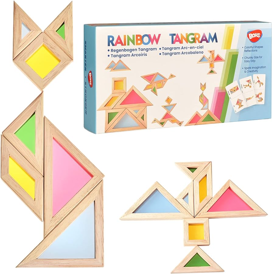 Bohs translucent tangram with multilingual activity cards