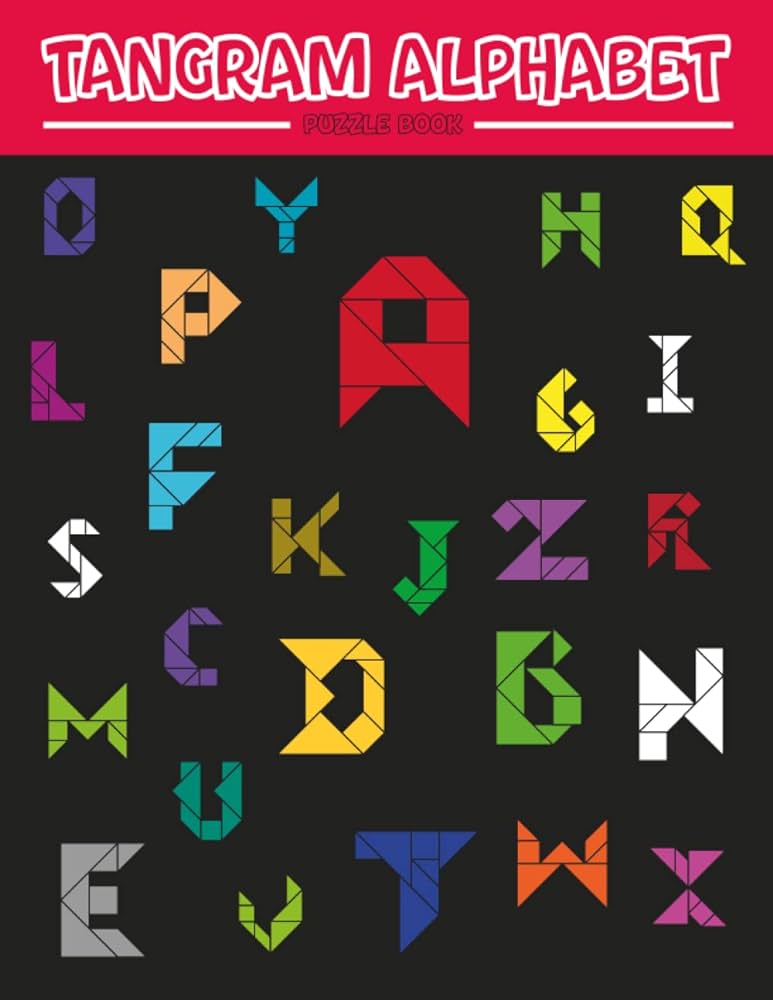 Tangram alphabet puzzle book create your own tangram letters with cut