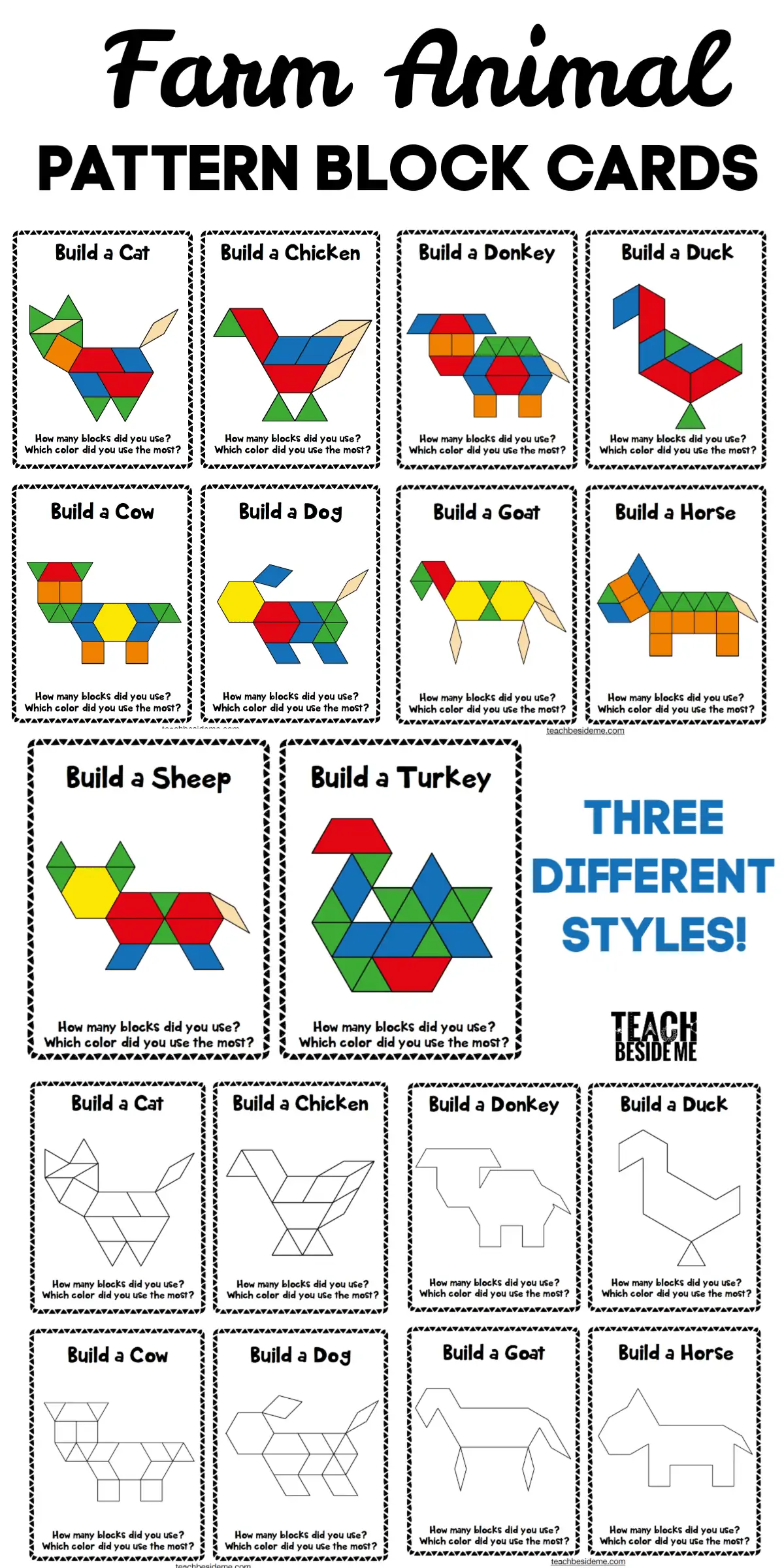 Free printable tangram puzzle challenges for kids