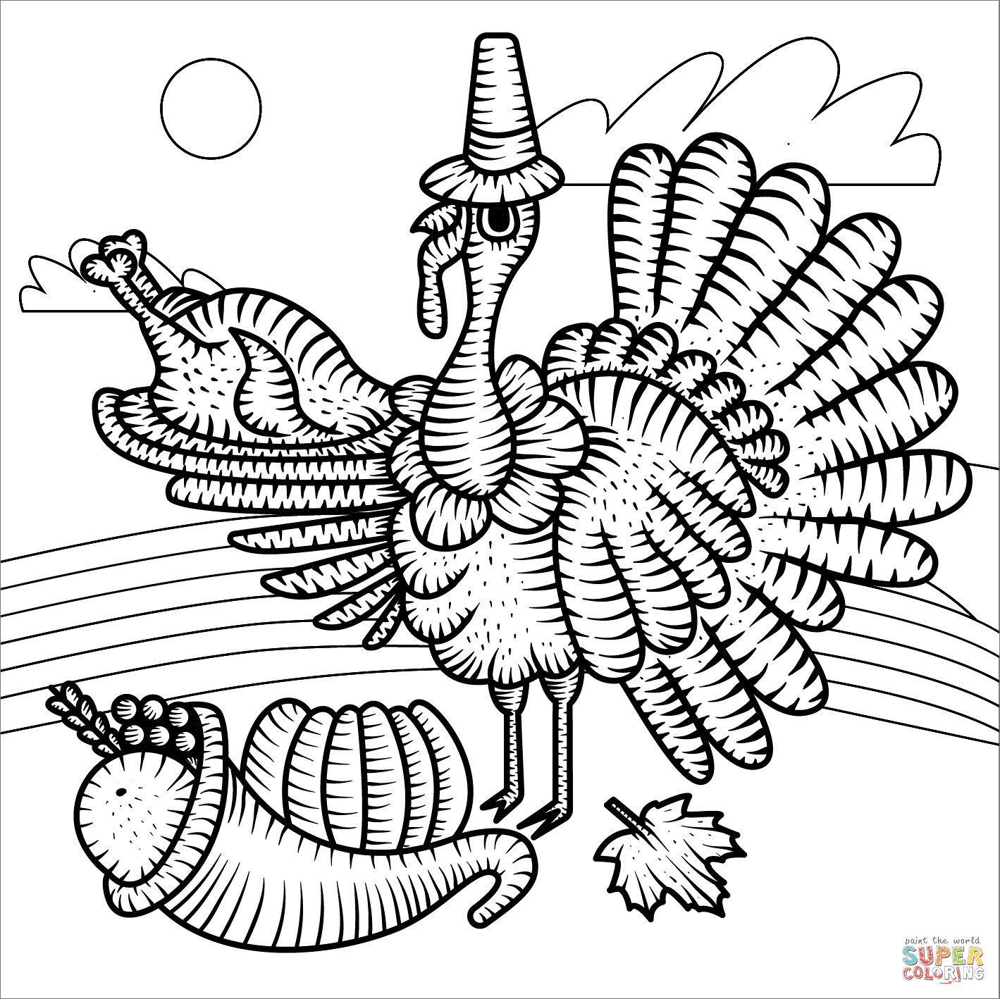 Thanksgiving turkey coloring page free printable coloring pages