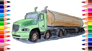 Tank truck coloring page