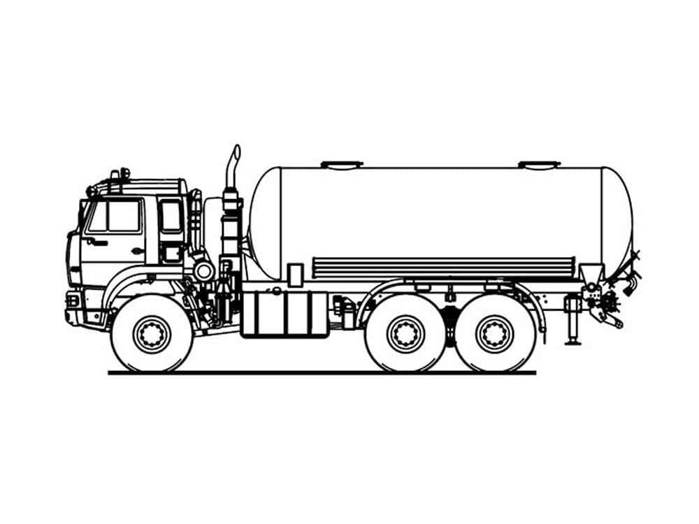 Free tanker truck coloring page