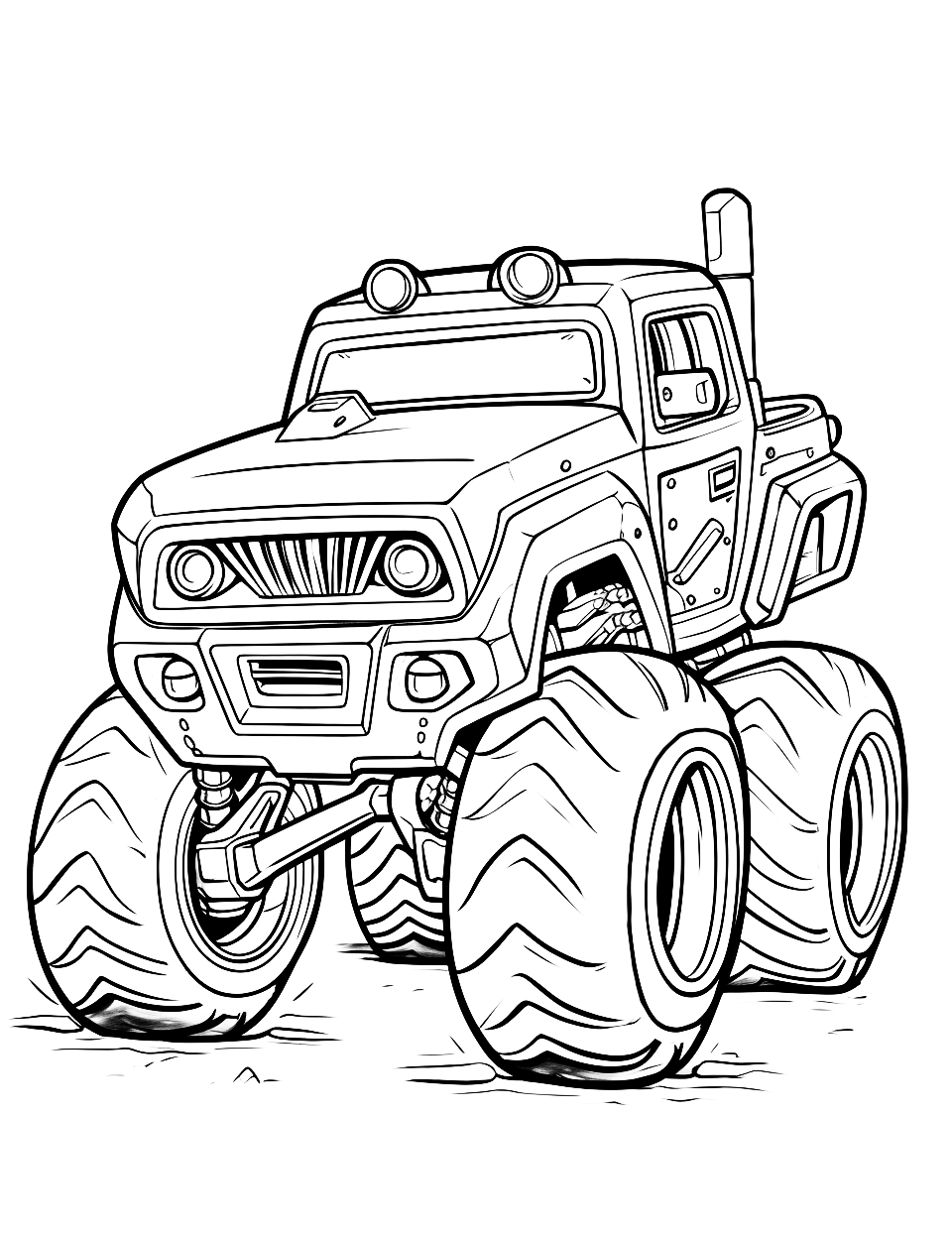 Monster truck coloring pages free printable sheets