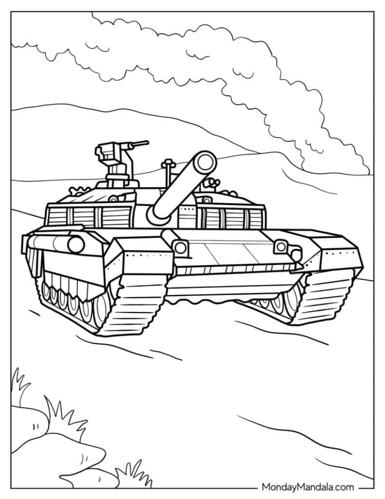 Tank coloring pages free pdf printables