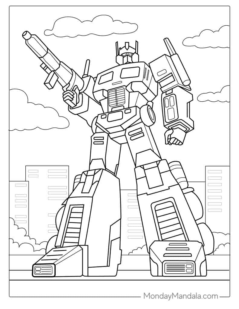 Transformers coloring pages free pdf printables