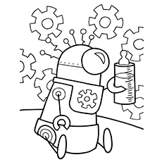 Cute free printable robot coloring pages online