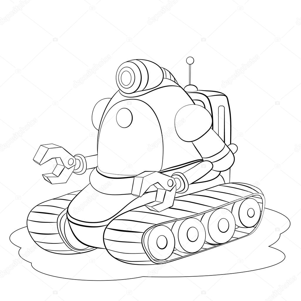 Cartoon robot crawler stock vector by vitasunny