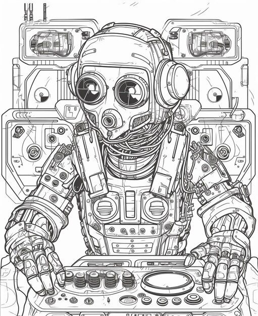 Page military robot coloring page images