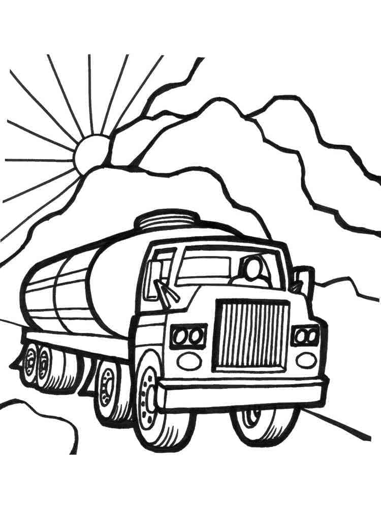 Print tanker truck coloring page