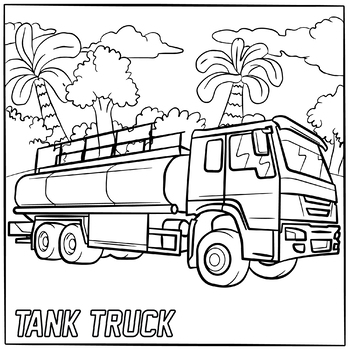 Tank truck heavy transportation vehicle coloring page book by scworkspace