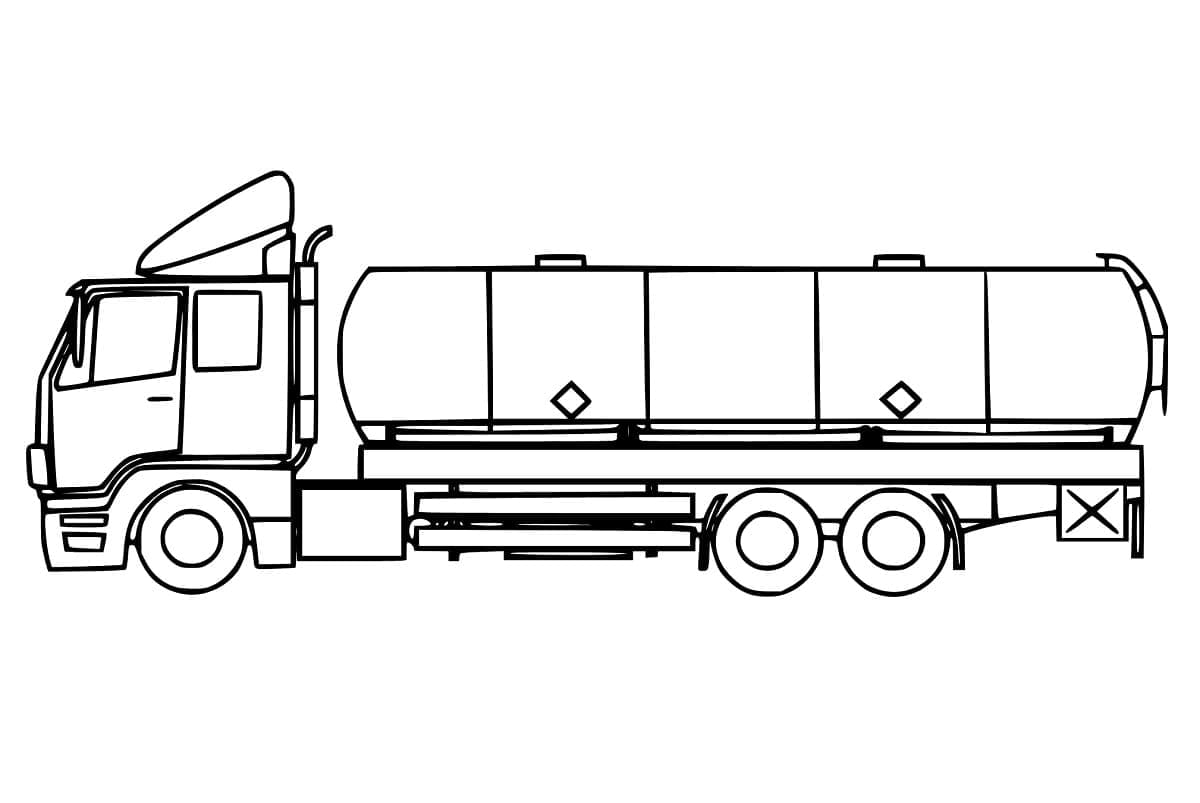 Tanker truck for free coloring page