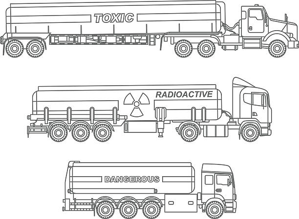 Coloring pages set of different kind cistern trucks vector illustration stock illustration